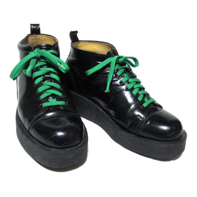 Yohji Yamamoto POUR HOMME ヨウジヤマモト プールオム「7」厚底ハイカットレザーデミブーツ 138138 【中古】 30,800円