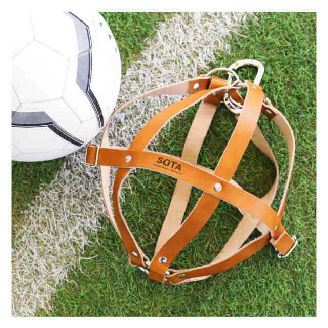 父の日 ボールネット ボールケース 本革 サッカーボールホルダー