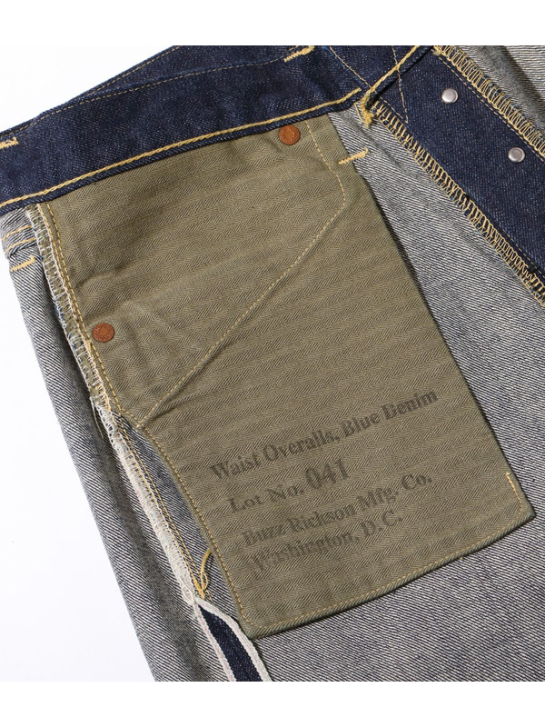 BUZZ RICKSON'S バズリクソンズ デニム パンツ メンズ レディース ジーンズ ストレート WORLD WAR II WAIST OVERALLS 第二次世界大戦 大戦モデル 13.6oz BR43041