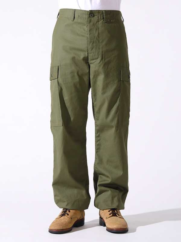 BUZZ RICKSON'S バズリクソンズ カーゴパンツ TROUSERS MEN'S COTTON WIND RESISTANT POPLIN OLIVE GREEN ARMY SHADE 107 アーミーパ