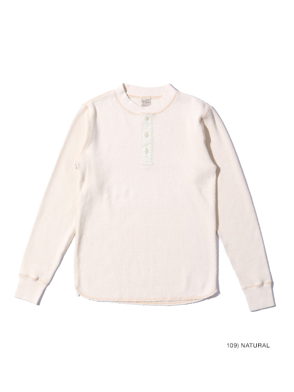 BUZZ RICKSON'S バズリクソンズ Tシャツ 長袖 メンズ レディース ヘンリーネック ロンT ブランド 無地 サーマル ワッフル THERMAL HENLEY NECK T-SHIRTS BR68130_1