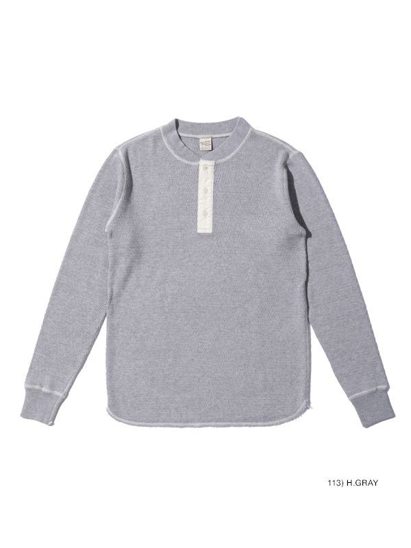 BUZZ RICKSON'S バズリクソンズ Tシャツ 長袖 メンズ レディース ヘンリーネック ロンT ブランド 無地 サーマル ワッフル THERMAL HENLEY NECK T-SHIRTS BR68130_3