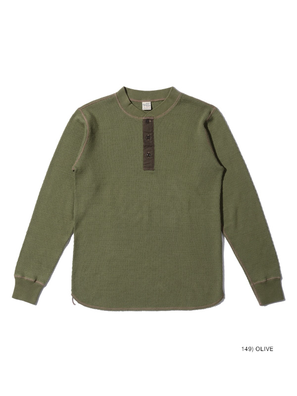 BUZZ RICKSON'S バズリクソンズ Tシャツ 長袖 メンズ レディース ヘンリーネック ロンT ブランド 無地 サーマル ワッフル THERMAL HENLEY NECK T-SHIRTS BR68130_5