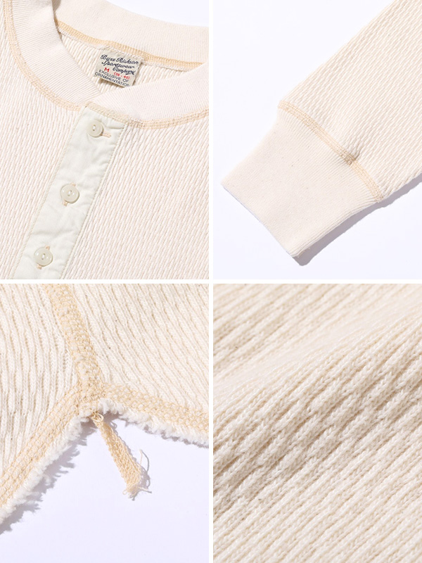 BUZZ RICKSON'S バズリクソンズ Tシャツ 長袖 メンズ レディース ヘンリーネック ロンT ブランド 無地 サーマル ワッフル THERMAL HENLEY NECK T-SHIRTS BR68130_6