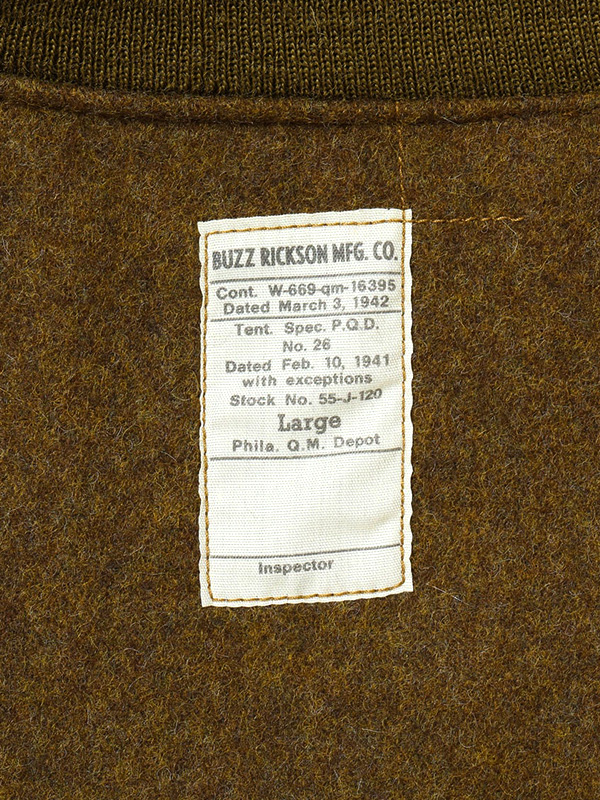 BUZZ RICKSONS バズリクソンズ タンカース 上衣 継ぎ切れ衣嚢 裏地 26.薬局衡オンス 毛糸 BR15755 Type TANKERS SLASH POCKET BUZZ RICKSON CO.