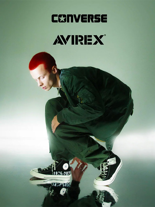 CONVERSE AVIREX ALL STAR スニーカー AGED HI アヴィレックス ハイカット コンバース AVIREX50th 50周年 1975-2025 7835292001 ALL STAR AGED HI