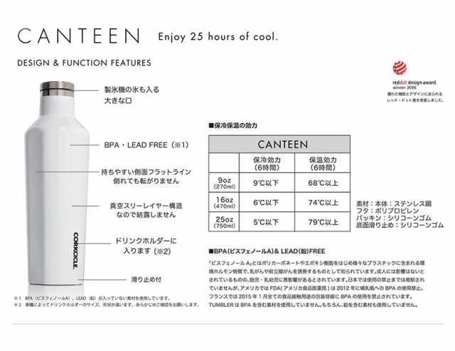 Corkcicle コークシクル 470 Canteen 水筒 ステンレスボトル マグボトル おしゃれ かわいい ブランド メンズ レディース ユニセックス Waの通販はau Pay マーケット Rodeo Bros