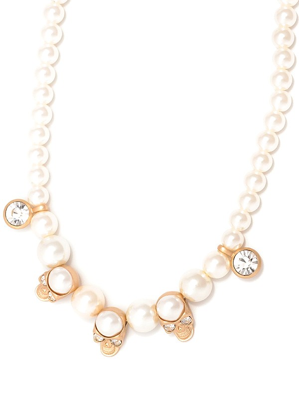 EVAE MOB エバ— モブ EVAE+ Pearl Skull Necklace ネックレス メンズ