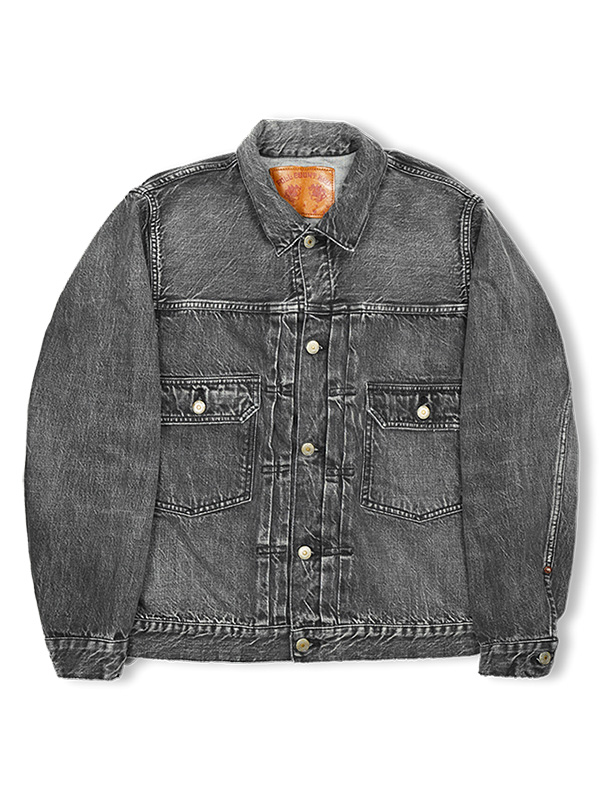 FULLCOUNT 2102 Dartford フルカウント デニム ジャケット メンズ Gジャン 2nd エイジング加工 13.7oz Type 2 Black Denim Jacket Dartford ブラックデニム 2102BKHW