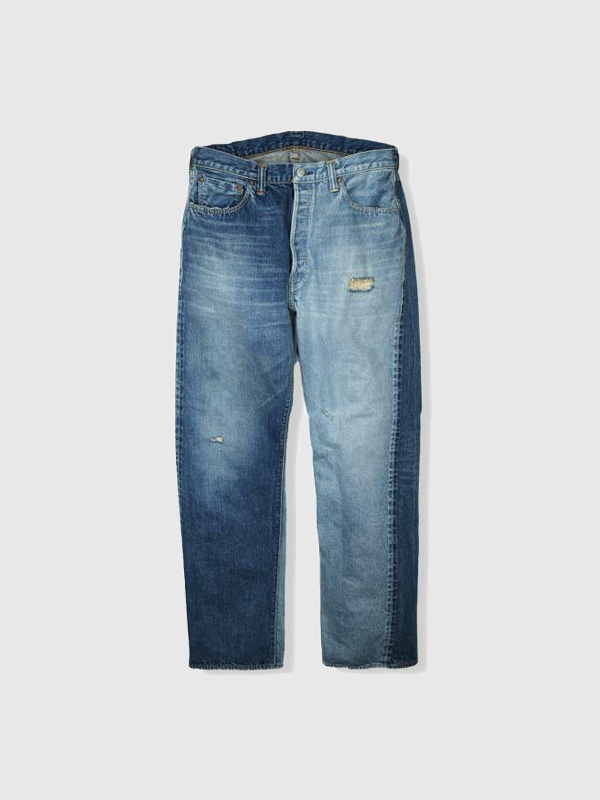 FULLCOUNT フルカウント 0105 ジーンズ 加工 2025AW ワイド ワイドストレート ルーズ 13.7oz 1351-0105 HALF ＆ HALF WORKS OF ART SERIES