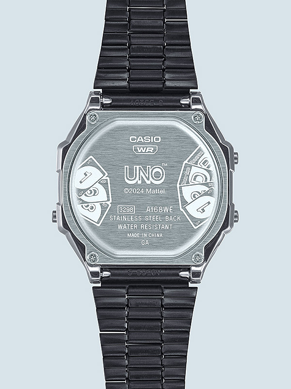 新品未使用 UNO コラボ カシオクラシック CASIO A168 カシオ、“ワイルドカード”デザインの「UNO」コラボモデル