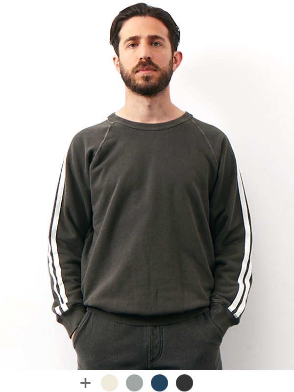 Good On グッドオン スウェット 9オンス トレーナー レディース メンズ トラッククルースウェット ラグラン クルーネック スウェットシャツ リブ袖 袖ライン GOBW-2307