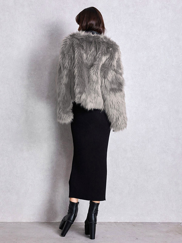 GYDA ジェイダ レイヤード エコ ファー ライダース ジャケット 2WAY