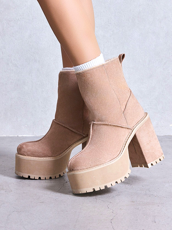 GYDA ジェイダ フェイクムートン platform ショート ブーツ 厚底 レディース 厚底ブーツ 12cm フェイクムートン 072551805001 Faux shearling platform short boots_1