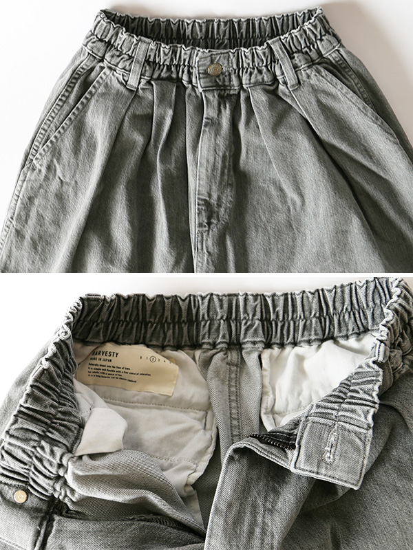 HARVESTY ハーベスティ ブラック デニム グレー フェード サーカスパンツ レディース メンズ おしゃれ かわいい BLACK DENIM CIRCUS PANTS GRAY FADE 日本製 A12410-15_10