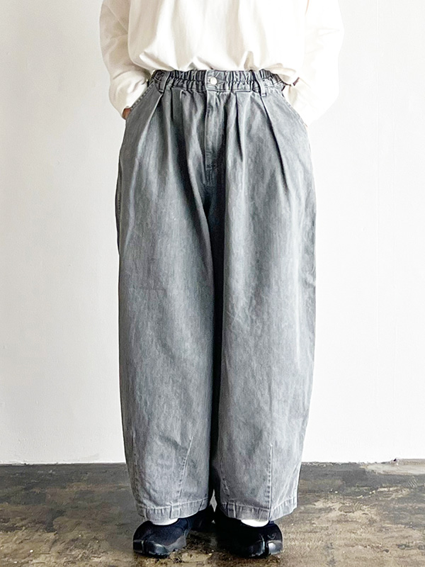 HARVESTY ハーベスティ ブラック デニム グレー フェード サーカスパンツ レディース メンズ おしゃれ かわいい BLACK DENIM CIRCUS PANTS GRAY FADE 日本製 A12410-15_3