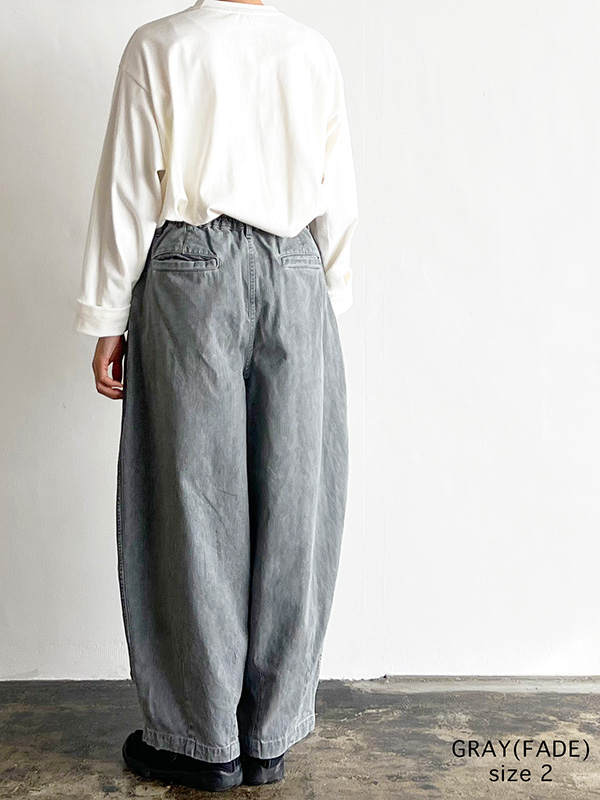 HARVESTY ハーベスティ ブラック デニム グレー フェード サーカスパンツ レディース メンズ おしゃれ かわいい BLACK DENIM CIRCUS PANTS GRAY FADE 日本製 A12410-15_7