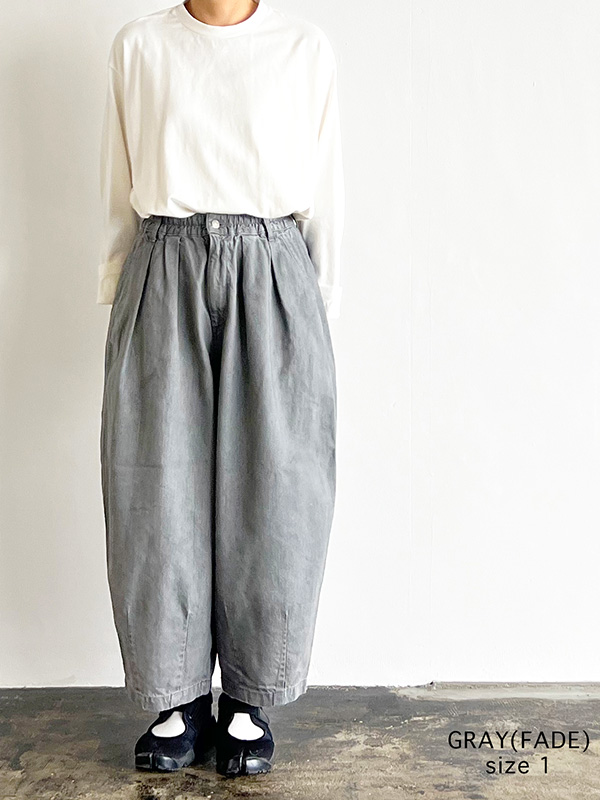 HARVESTY ハーベスティ ブラック デニム グレー フェード サーカスパンツ レディース メンズ おしゃれ かわいい BLACK DENIM CIRCUS PANTS GRAY FADE 日本製 A12410-15_8