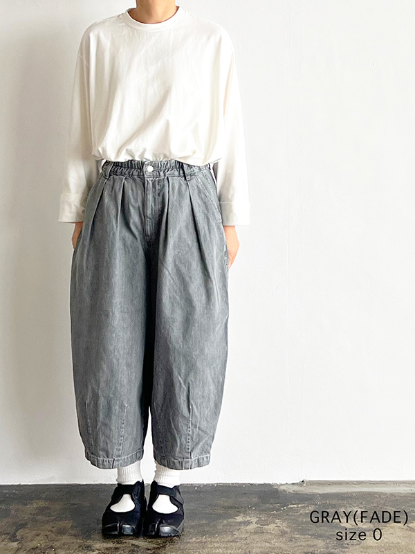 HARVESTY ハーベスティ ブラック デニム グレー フェード サーカスパンツ レディース メンズ おしゃれ かわいい BLACK DENIM CIRCUS PANTS GRAY FADE 日本製 A12410-15_9