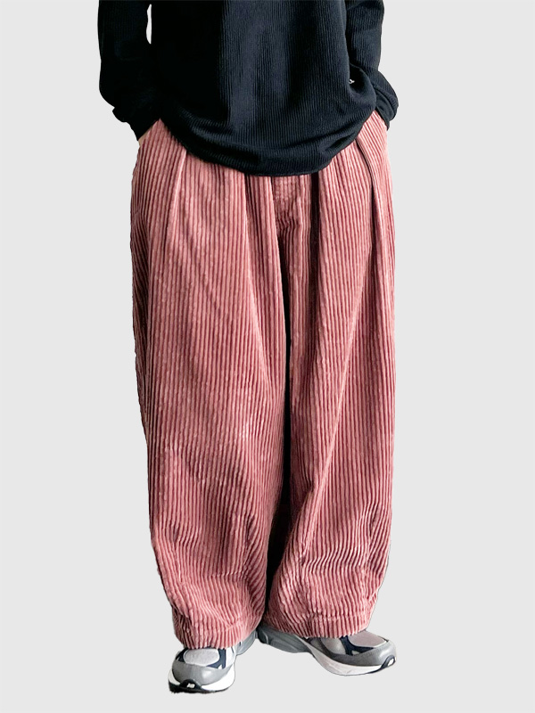 HARVESTY ハーベスティ サーカス パンツ ビッグ コーデュロイ タック ウエストゴム ダーツ ボリュームシルエット 綿 100% A12425 BIG CORDUROY CIRCUS PANTS