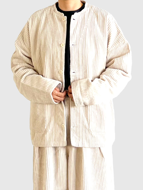 HARVESTY ハーベスティ アトリエ ジャケット ビッグ コーデュロイ ゆったり オーバサイズ ブランド 綿 100% ノーカーラー A32312 BIG CORDUROY ATELIER JACKET
