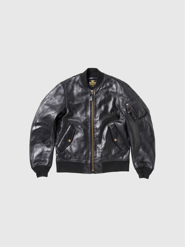 HOUSTON ヒューストン MA-1 ジャケット レザージャケット メンズ レディース SHEEP LEATHER MA-1 フライト ミリタリー ジャケット 黒 茶 ラムレザー 羊革 8191