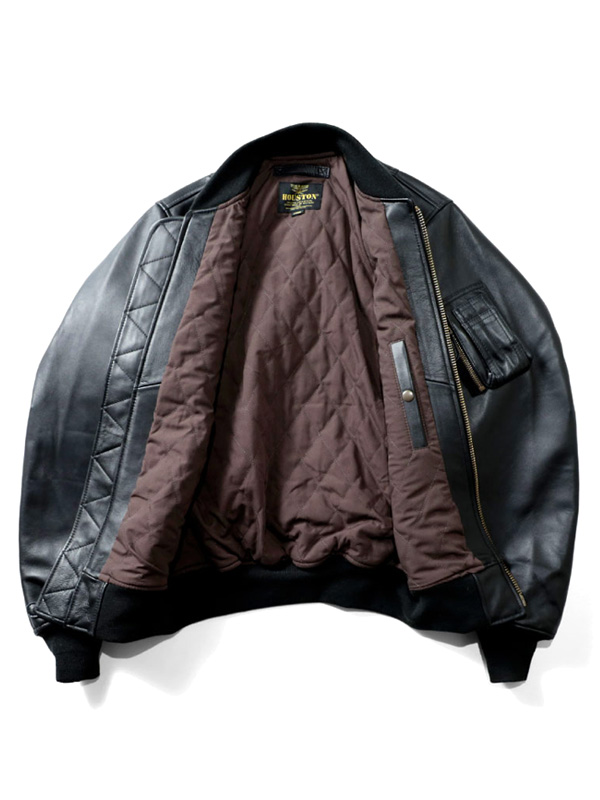 ミリタリージャケット レザージャケット メンズ 羊革 皮ジャン ライダース バイク ショート スリムタイプ おしゃれ かっこいい HOUSTON ヒューストン MA-1 ジャケット レザージャケット メンズ