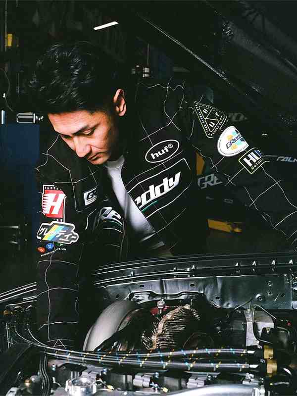 HUF ハフ レーシングジャケット ジャケット メンズ レディ—ス かっこいい HUF X GREDDY RACING TEAM JACKET フォーミュラレーシング 大きいサイズ JK00421の通販は
