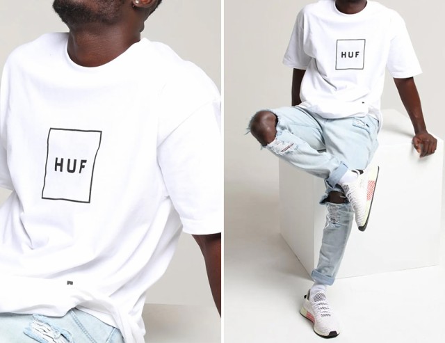 【ゆうメール便送料無料】HUF ハフ Tシャツ メンズ レディース ユニセックス 半袖 大きいサイズ ブランド スポーツ かっこいい 黒 白  綿1｜au PAY マーケット