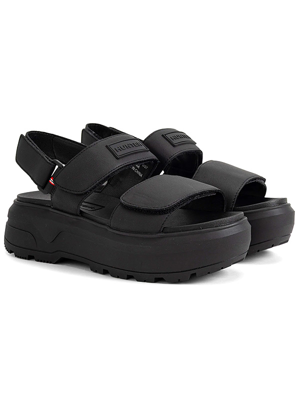 HUNTER サンダル WOMENWOMENS LOGO ELASTIC CROSSOVER SLIDE（サンダル）｜HUNTER