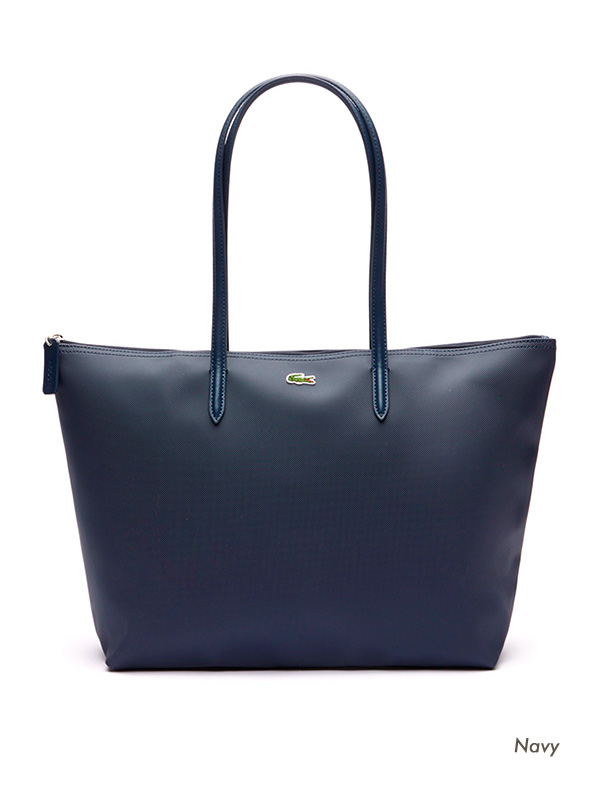 LACOSTE グリーン プチピケ ラージ トートバッグ LACOSTE トートバッグ
