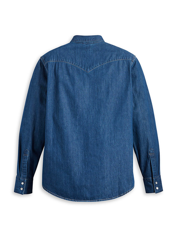 Levi's/リーバイス ウエスタンシャツ スナップボタン Wポケット 長袖 シャツ BANGLADESH製 メンズ M ブラック