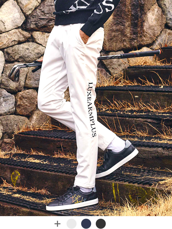 LUXEAKMPLUS ゴルフパンツ 中綿ロゴテーパードパンツ メンズ M