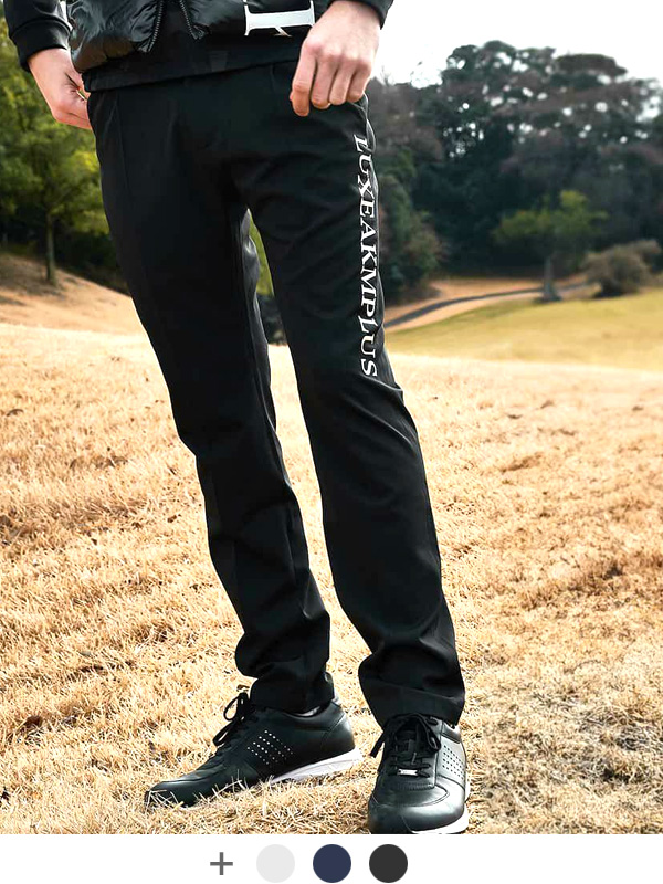 【在庫処分】LUXEAKMPLUS リュクスエイケイエムプラス ゴルフ ウェア メンズ レディース 冬 ゴルフ ブランド メタルロゴストレッチスラックスパンツ スラックス LAB-23032