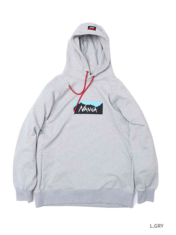 NANGA ナンガ パーカー ボックスロゴ プルパーカー 裏毛 フェレーヤーン リサイクルコットン フーディー ECO HYBRID BOX LOGO SWEAT HOODIE UNISEX_1