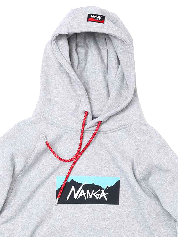 NANGA ナンガ パーカー ボックスロゴ プルパーカー 裏毛 フェレーヤーン リサイクルコットン フーディー ECO HYBRID BOX LOGO SWEAT HOODIE UNISEX_5