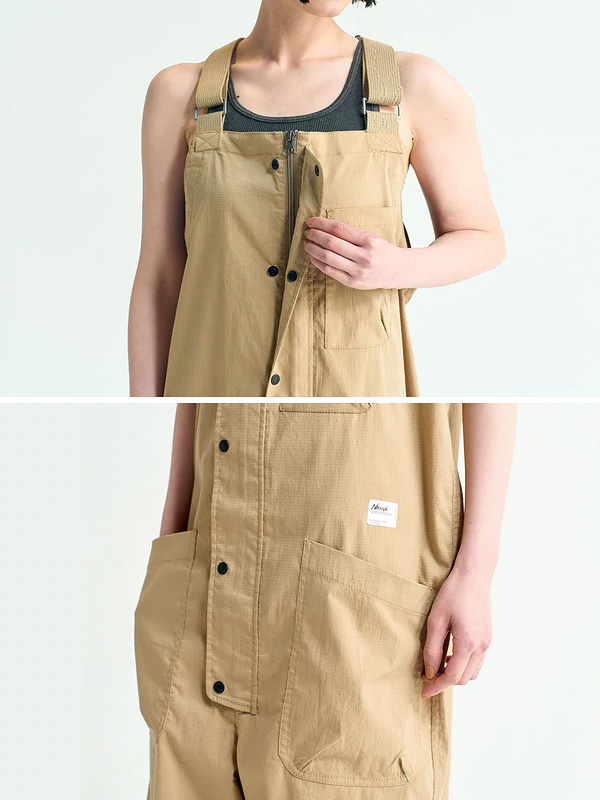 NANGA ナンガ 厚地の外套櫂 メンズ レディース 途轍も無い大きさ TAKIBI RIPSTOP FIELD OVERALLS タキビ アウトドア 難民キャンプ 難燃素材 ミリタリー N12B