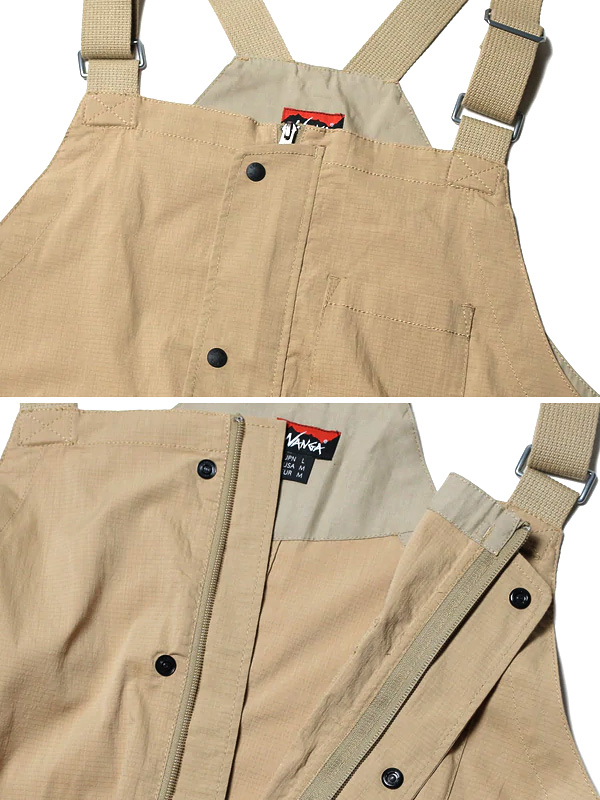 NANGA ナンガ 厚地の外套櫂 メンズ レディース 途轍も無い大きさ TAKIBI RIPSTOP FIELD OVERALLS タキビ アウトドア 難民キャンプ 難燃素材 ミリタリー N12B