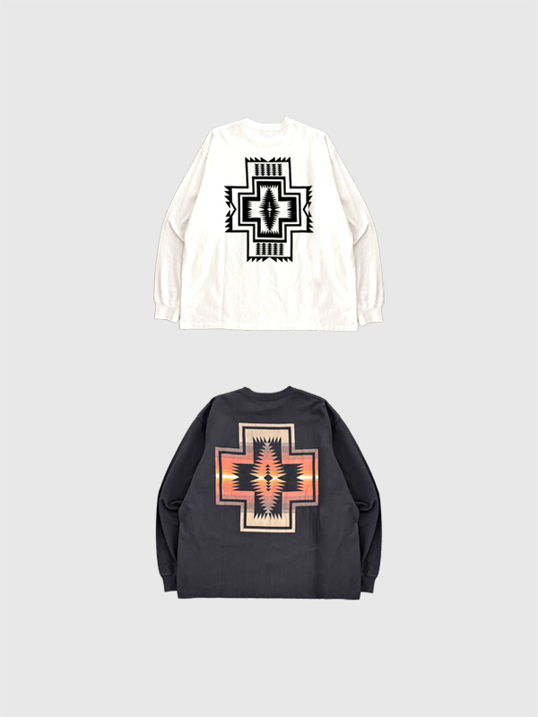 PENDLETON ペンドルトン Tシャツ 長袖 ゆったり 綿 100％ ネイティブ Harding Star ハーディング 5475-1015 BACK PRINT LS T-SHIRTS