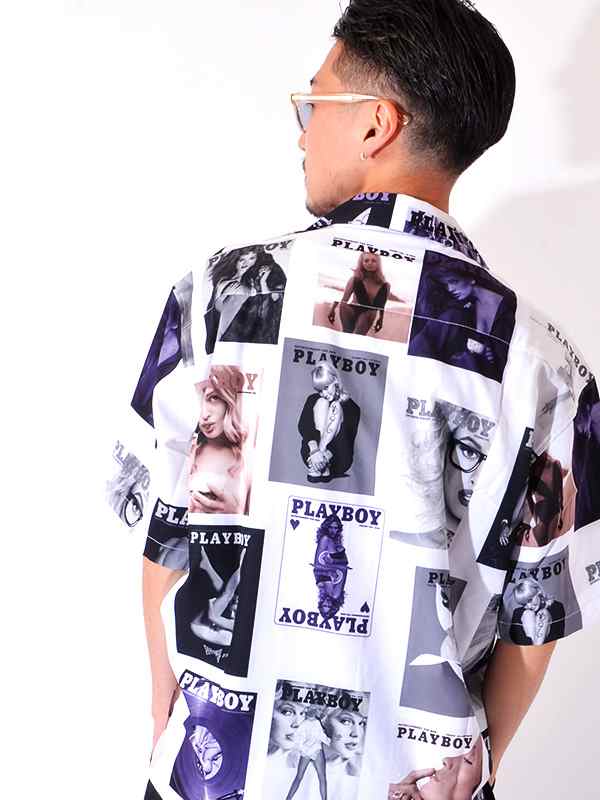 play boy プレイポーイ 総柄シャツ L  XLサイズ