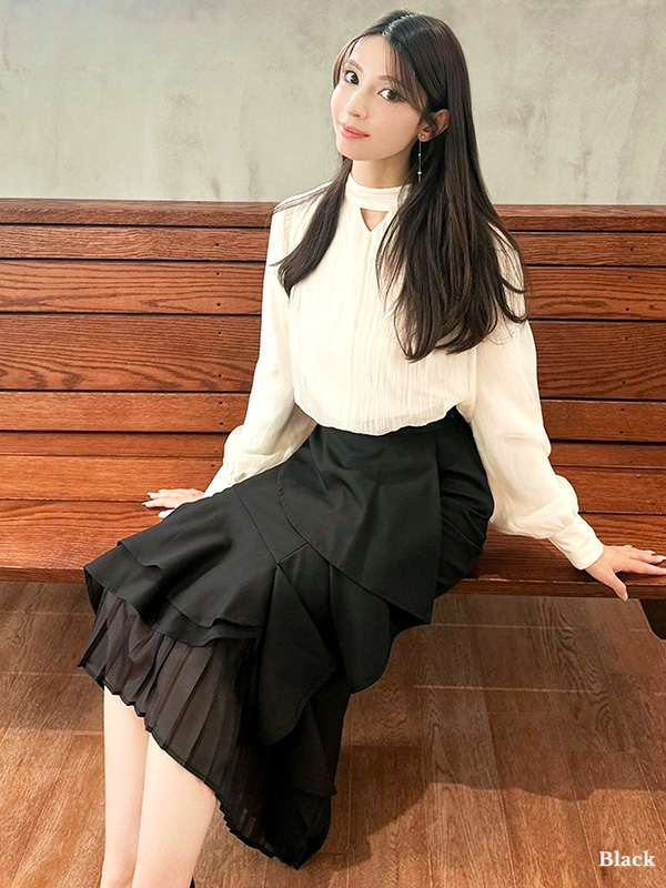 RESEXXY リゼクシー スカート ロング 秋 冬 シアー プリーツ