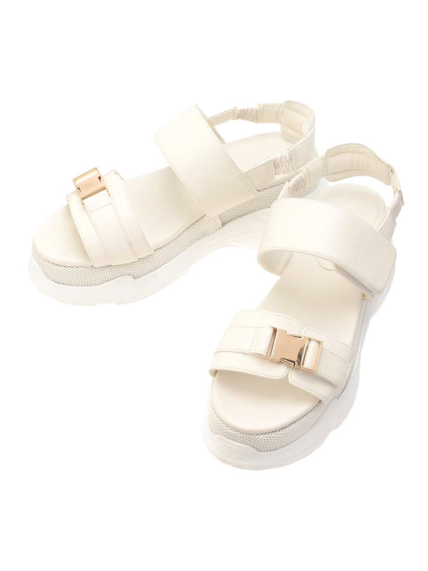 RESEXXY リゼクシー ダブル スリング スニーカー サンダル レディ—ス 厚底 厚底サンダル 厚底スニーカー 黒 ブラック アイボリー 美脚 脚長 ヒール 6.5cm 152431868201