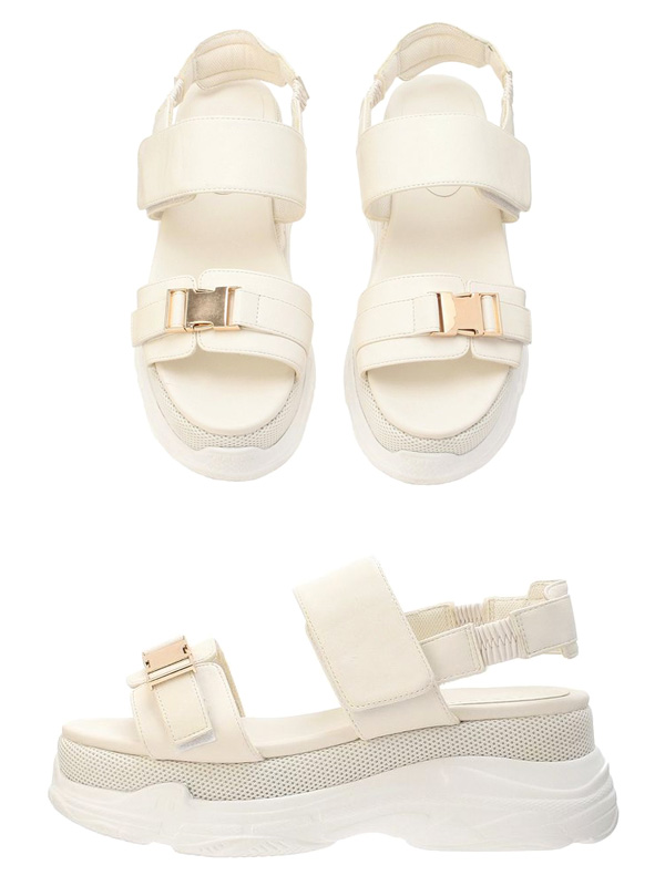 RESEXXY リゼクシー ダブル スリング スニーカー サンダル レディ—ス 厚底 厚底サンダル 厚底スニーカー 黒 ブラック アイボリー 美脚 脚長 ヒール 6.5cm 152431868201