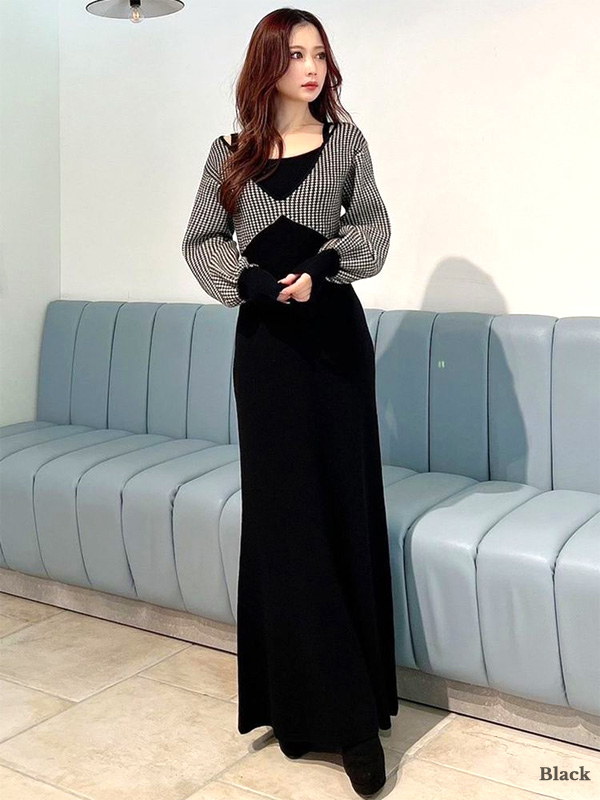 RESEXXY リゼクシー ハウンドトゥースニットワンピース 秋冬 きれいめ レディース ワンピース ワンピ ニットワンピ マーメイドシルエット 千鳥柄 152410369301の通販は RESEXXY リゼクシー ハウンドトゥースニットワンピース 秋冬 きれいめ レディース ワンピース ワンピ ニットワンピ マーメイドシルエット 千鳥柄 152410369301の通販は