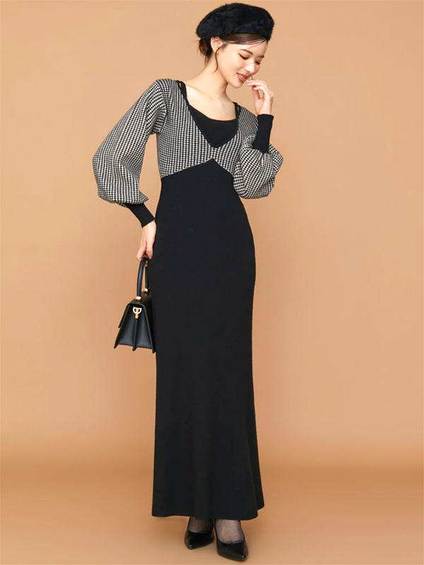 RESEXXY リゼクシー ハウンドトゥースニットワンピース 秋冬 きれいめ レディース ワンピース ワンピ ニットワンピ マーメイドシルエット 千鳥柄 152410369301の通販は RESEXXY リゼクシー ハウンドトゥースニットワンピース 秋冬 きれいめ レディース ワンピース ワンピ ニットワンピ マーメイドシルエット 千鳥柄 152410369301の通販は