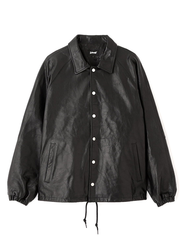 Schott ショット レザー ジャケット コーチジャケット 牛革 カウレザー LEATHER COACH JACKET シンプル 無地 バイク アメカジ ワーク_6