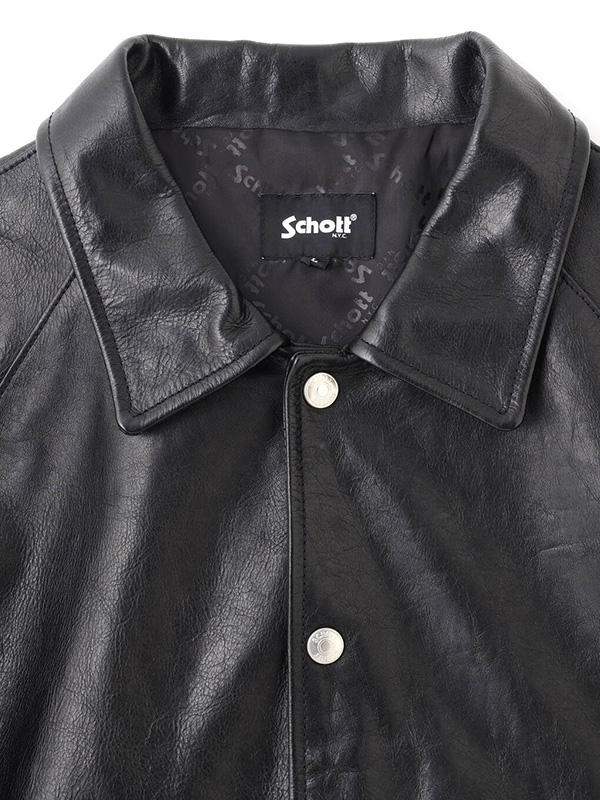Schott ショット レザー ジャケット コーチジャケット 牛革 カウレザー LEATHER COACH JACKET シンプル 無地 バイク アメカジ ワーク_8
