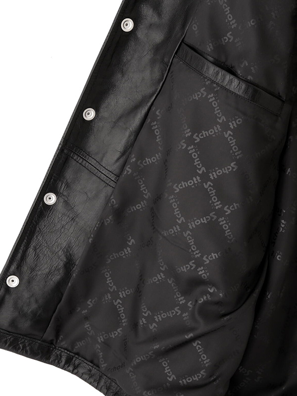 Schott ショット レザー ジャケット コーチジャケット 牛革 カウレザー LEATHER COACH JACKET シンプル 無地 バイク アメカジ ワーク_9