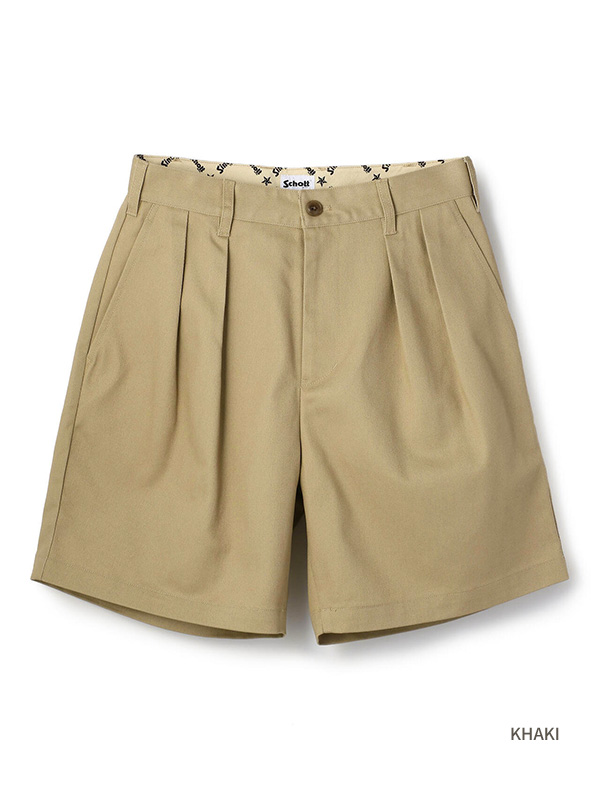 Schott ショット チノ ショーツ ダブルプリーツ T/C ショーツ 2タック タック ハーフパンツ ワーク ワイド 7825913001 DOUBLE PLEATED T/C SHORTS_4