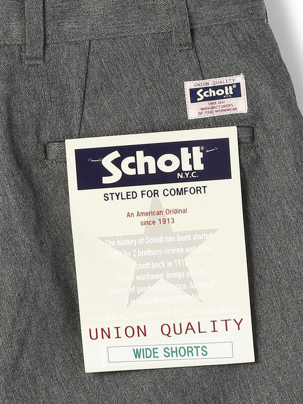 Schott ショット チノ ショーツ ダブルプリーツ T/C ショーツ 2タック タック ハーフパンツ ワーク ワイド 7825913001 DOUBLE PLEATED T/C SHORTS_7